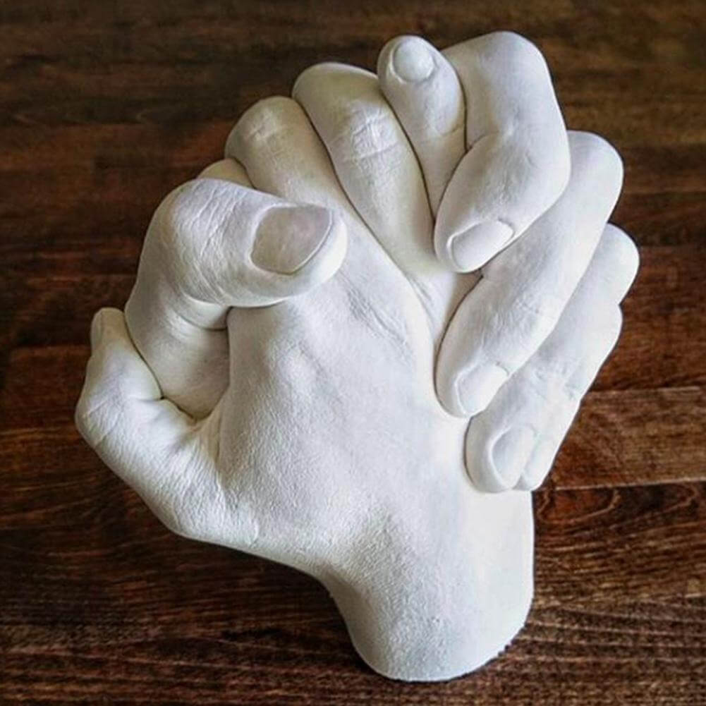 Molde e Gesso Para Fazer Escultura das Mãos em 3D