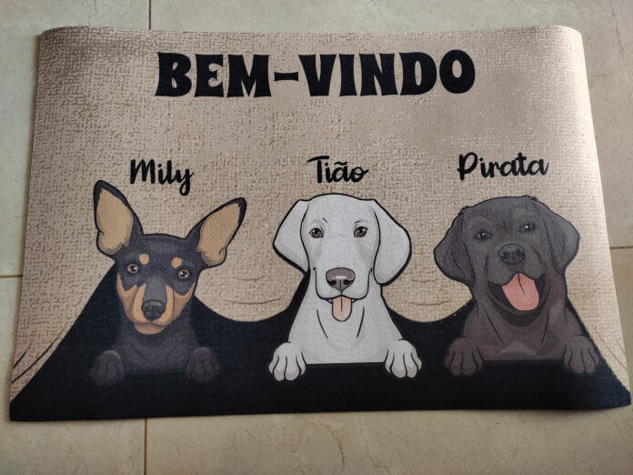 Capacho Tapete Personalizado Com Nome e Desenho do Seu Pet